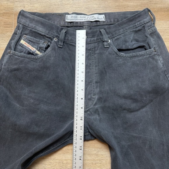 Vintage Diesel Cheyenne Jeans Men 32x30 Black Straight Leg Whiskered Faded Y2K - Picture 9 of 12